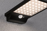 Schwarze LED-Außenwandleuchte mit Bewegungsmelder und warmweißem Licht für Hauswandbeleuchtung