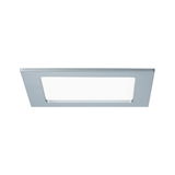 Rektangulært LED-indbygningslys i sølvfarvet aluminium med hvid diffuser til moderne belysning