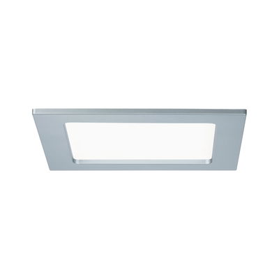 Rektangulært LED-indbygningslys i sølvfarvet aluminium med hvid diffuser til moderne belysning