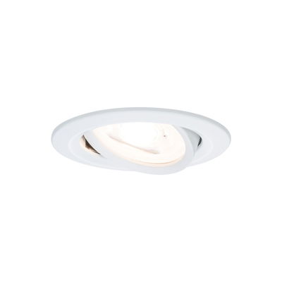 White metal recessed spotlight with adjustable LED lamp for versatile lighting solutions