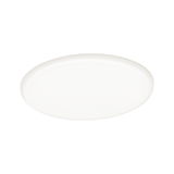 Round white LED ceiling light with matte plastic diffuser for energy-efficient room lighting