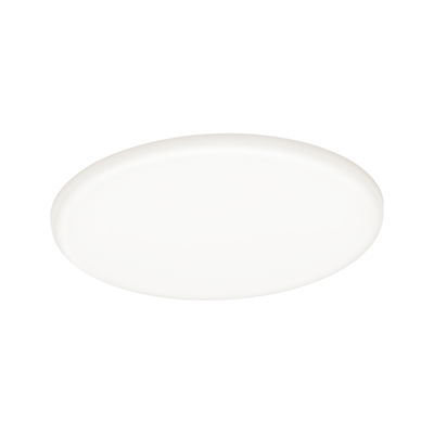 Round white LED ceiling light with matte plastic diffuser for energy-efficient room lighting
