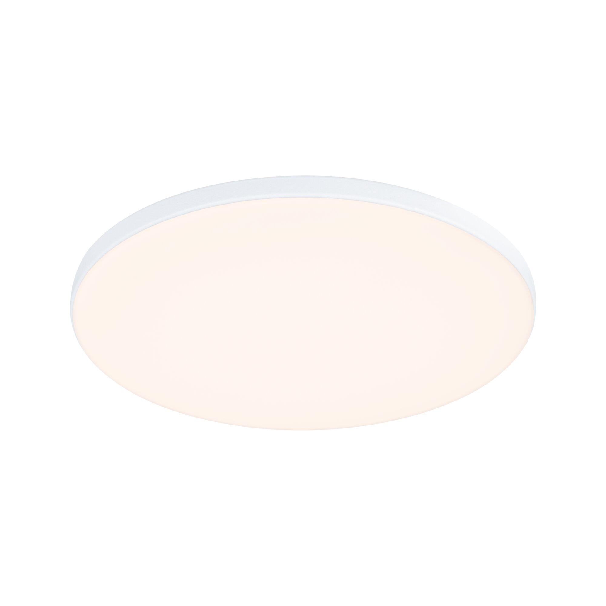 Round white LED ceiling light with warm white glow, modern design for living spaces