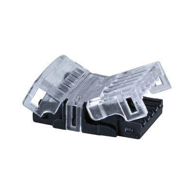 Connecteur RJ45 coudé transparent avec boîtier en plastique noir pour câbles réseau