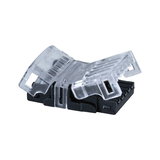 Transparenter RJ45 Winkelstecker mit schwarzem Kunststoffgehäuse für Netzwerkverbindungen