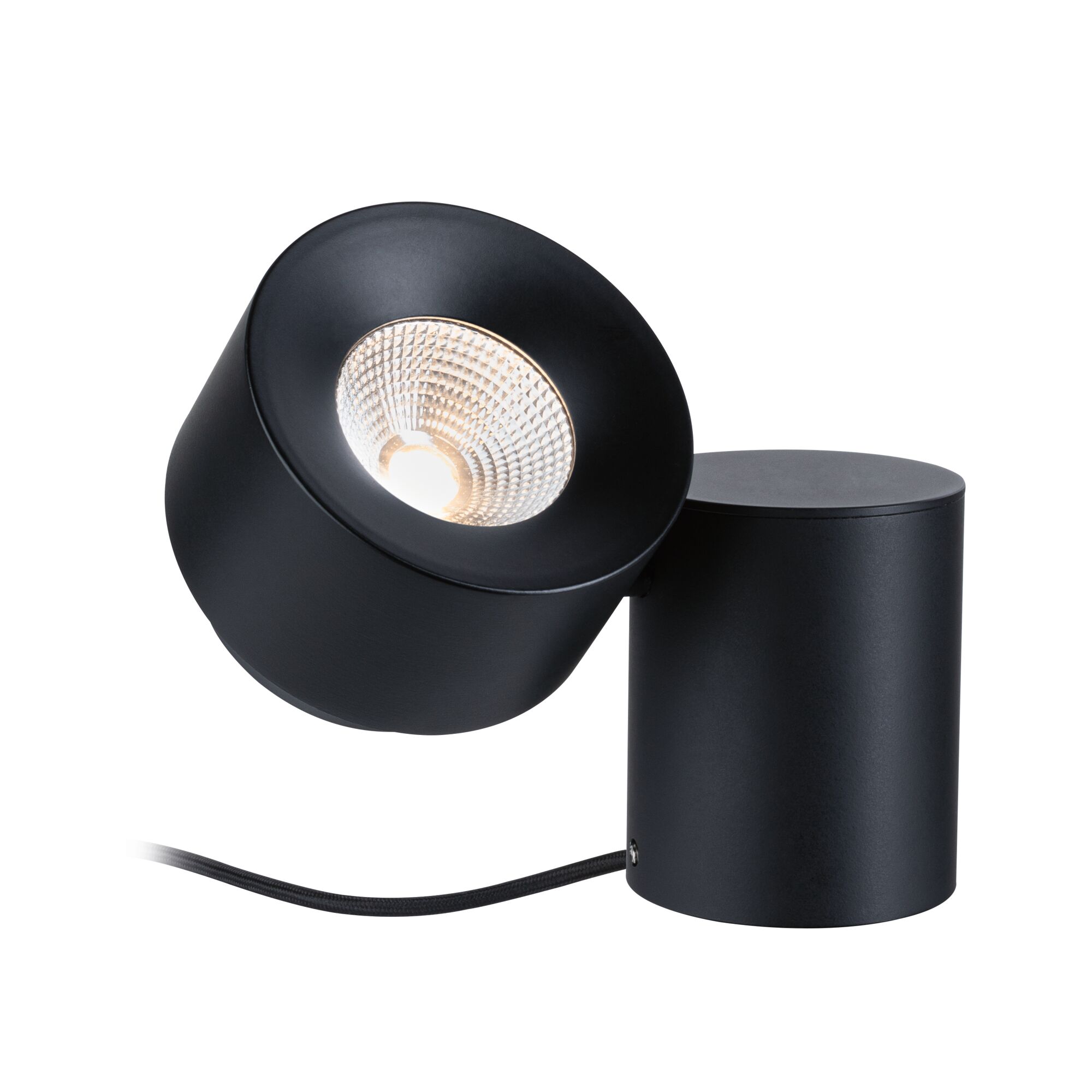 Black metal LED wall light with adjustable head for modern indoor lighting solutions