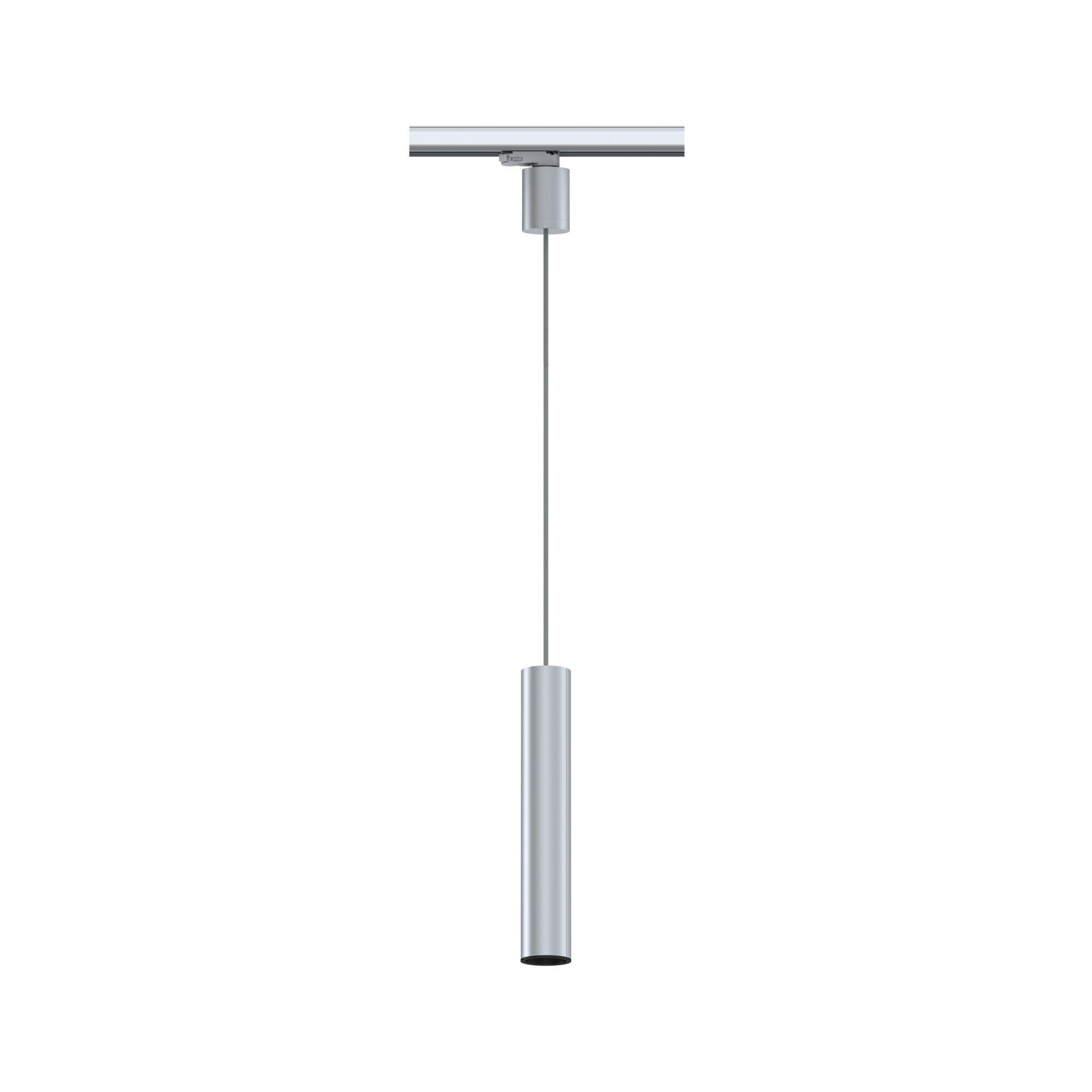 Silver aluminium pendant light with cylindrical design for modern indoor lighting