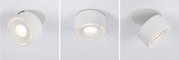 Spot LED de plafond moderne en métal blanc avec angle de lumière réglable pour intérieur