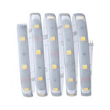 Flexibler LED-Lichtstreifen mit weißen LEDs und selbstklebender Rückseite für vielseitige Beleuchtung.