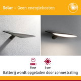 Zwarte zonne-energie wandlamp met energiezuinige LED-verlichting voor buitengebruik