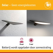 Zwarte zonne-energie wandlamp met energiezuinige LED-verlichting voor buitengebruik