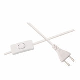 Câble d'alimentation blanc avec interrupteur et prise Euro, cordon textile pour lampes