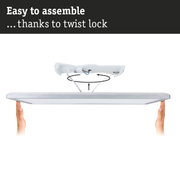 White LED ceiling panel with twist lock for easy assembly and energy-efficient lighting