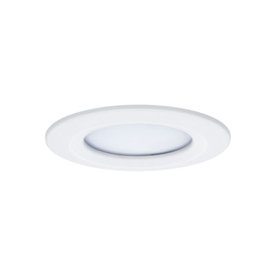 Round white LED recessed panel with matte diffuser for energy-efficient ceiling lighting