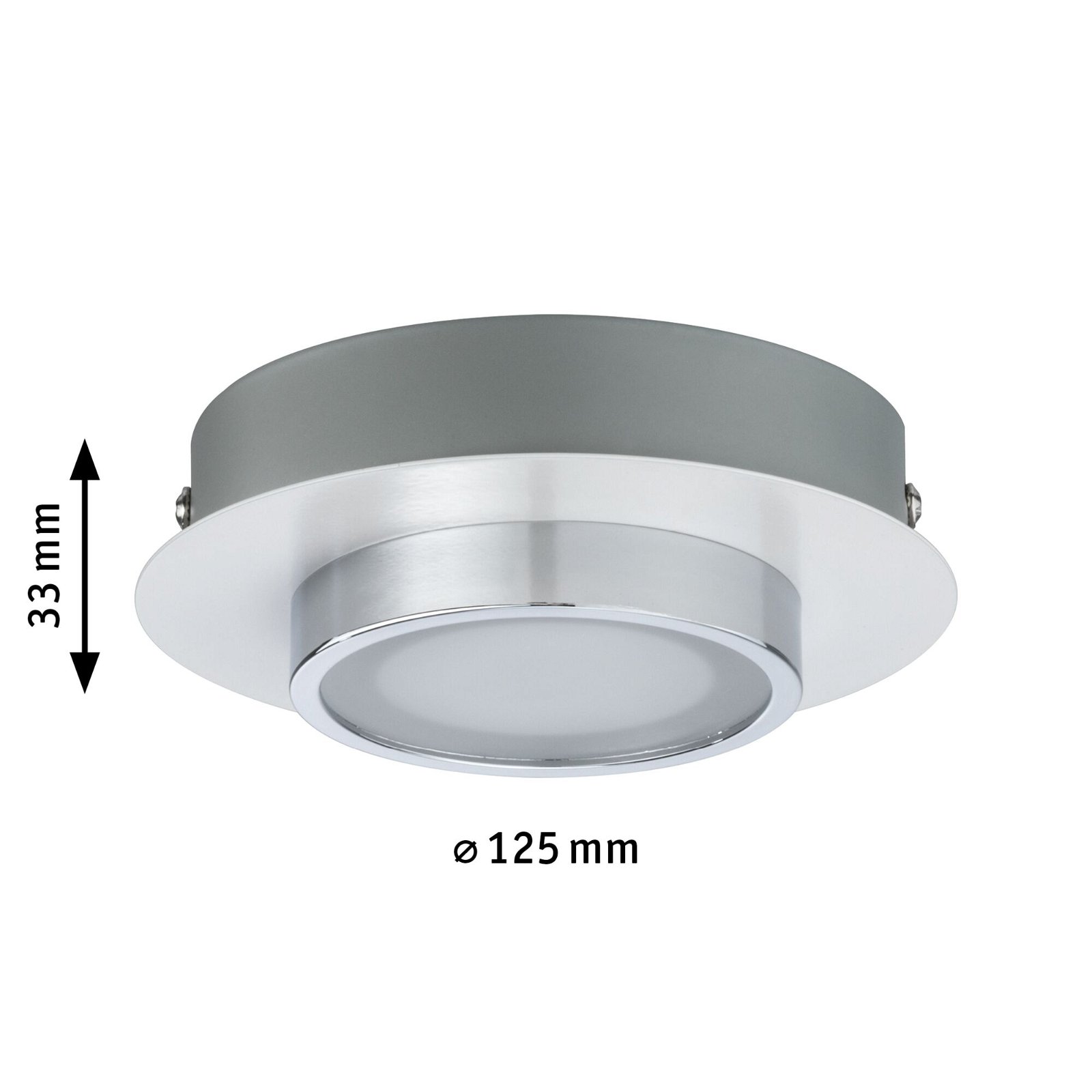 LED Ceiling luminaire Liao 3000K 270lm 230V 4,7W Matt white/Chrome