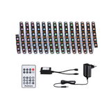 Bande LED multicolore avec télécommande, alimentation et contrôleur pour éclairage flexible.