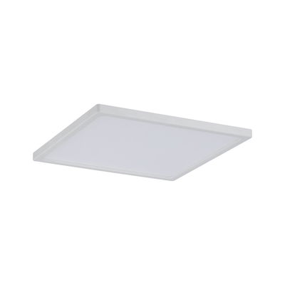 Flat square white LED ceiling panel made of plastic for modern room lighting solutions