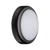 Plafonnier LED rond avec boîtier noir et diffuseur blanc pour éclairage intérieur moderne