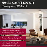 Moderne Wohnküche mit MaxLED 500 Full-Line COB LED-Lichtlinie in Weiß für homogene Beleuchtung
