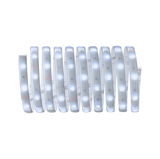 Flexible LED strip light with white LEDs and adhesive backing for versatile lighting applications