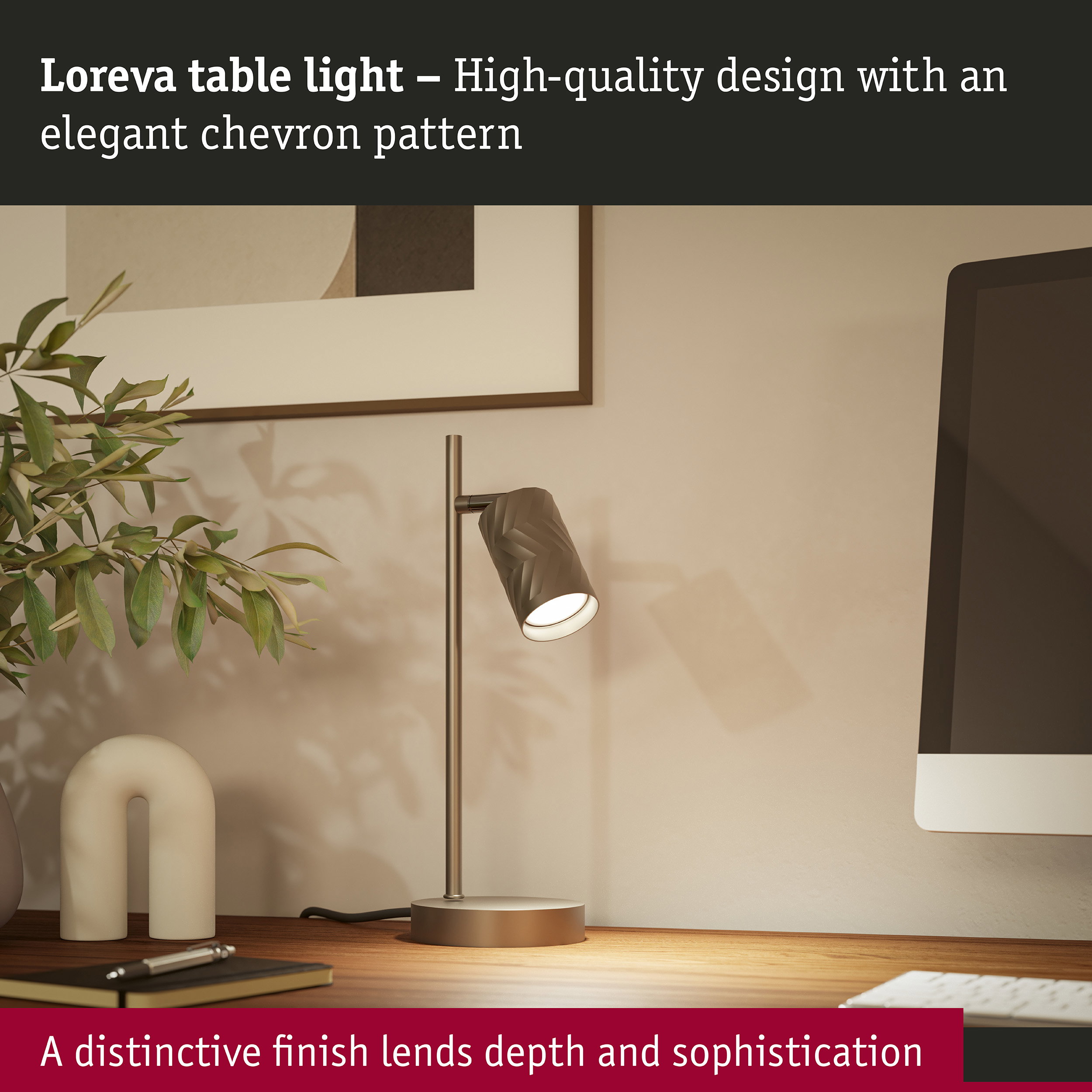 Table lamp Loreva GU10 max. 7W Titanium Metal