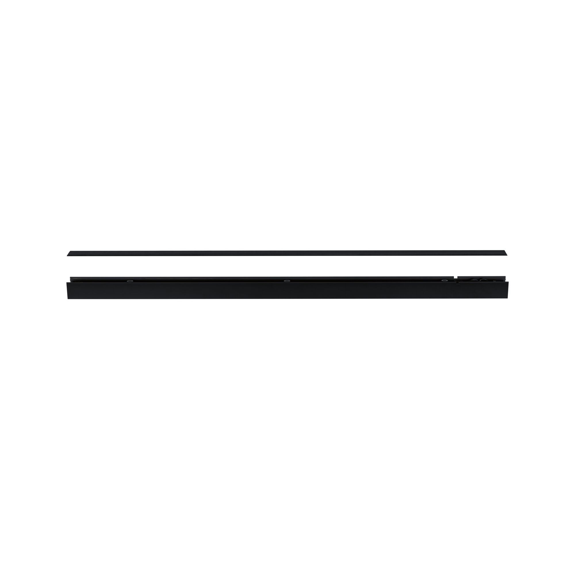 Black aluminum rail for LED lighting systems, slim design for modern lighting solutions