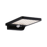 Schwarze LED-Außenwandleuchte mit Bewegungsmelder und quadratischer Leuchtfläche für Gartenbeleuchtung
