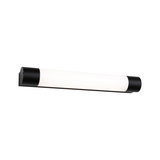 Black LED wall light with white plastic diffuser for modern indoor lighting solutions
