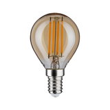 LED-Filament-Glühbirne mit E14-Fassung und bernsteinfarbenem Glas für dekorative Beleuchtung