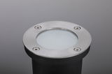 Round stainless steel recessed floor spotlight with frosted glass cover for outdoor lighting