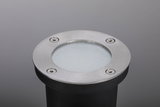 Round stainless steel recessed floor spotlight with frosted glass cover for outdoor lighting
