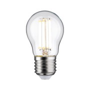 Klassische LED-Glühbirne mit transparentem Glas und silbernem Metallgewinde für energiesparende Beleuchtung