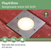 RVS inbouwspot met warm wit licht voor sfeervolle terras- en tuinverlichting