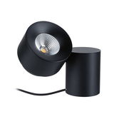 Zwarte metalen LED-wandlamp met verstelbare spotkop voor moderne binnenverlichting