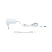 Adaptateur secteur blanc avec câble et connecteur pour éclairage LED et appareils électroniques