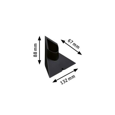 Support mural en plastique noir de 88x67x132 mm pour systèmes d'éclairage
