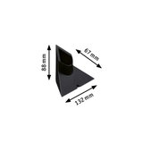 Black plastic wall mount bracket measuring 88x67x132 mm for lighting systems