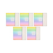 Fünf quadratische Farbfilter mit Regenbogenverlauf und weißem Rand für Lichtgestaltung und Effekte.