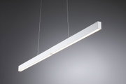 Suspension LED blanche minimaliste en aluminium avec lumière blanc chaud pour intérieurs modernes
