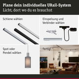Anleitung zur Planung eines URail-Systems mit Schienen, Verbindern, Pendelleuchte und Wohnzimmerbeleuchtung