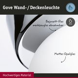 Gove Wand- und Deckenleuchte mit mattem Opalglas und abnehmbarem Bajonett-Glas, IP44 Schutzklasse