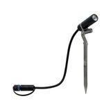 Schwarze LED-Gartenleuchte mit Erdspieß aus Metall und wetterfestem Kabel für Außenbeleuchtung