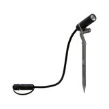 Spot LED de jardin noir en métal avec piquet et câble pour éclairage extérieur