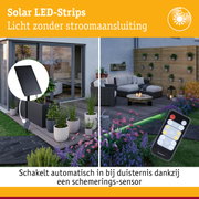Zonne-LED-strips met afstandsbediening en schemeringssensor voor tuinverlichting zonder stroomaansluiting