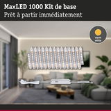 Kit MaxLED 1000 bande LED avec lumière blanc chaud et alimentation pour éclairage intérieur