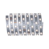 Bande LED flexible avec LEDs blanc chaud sur circuit argenté pour éclairage polyvalent.