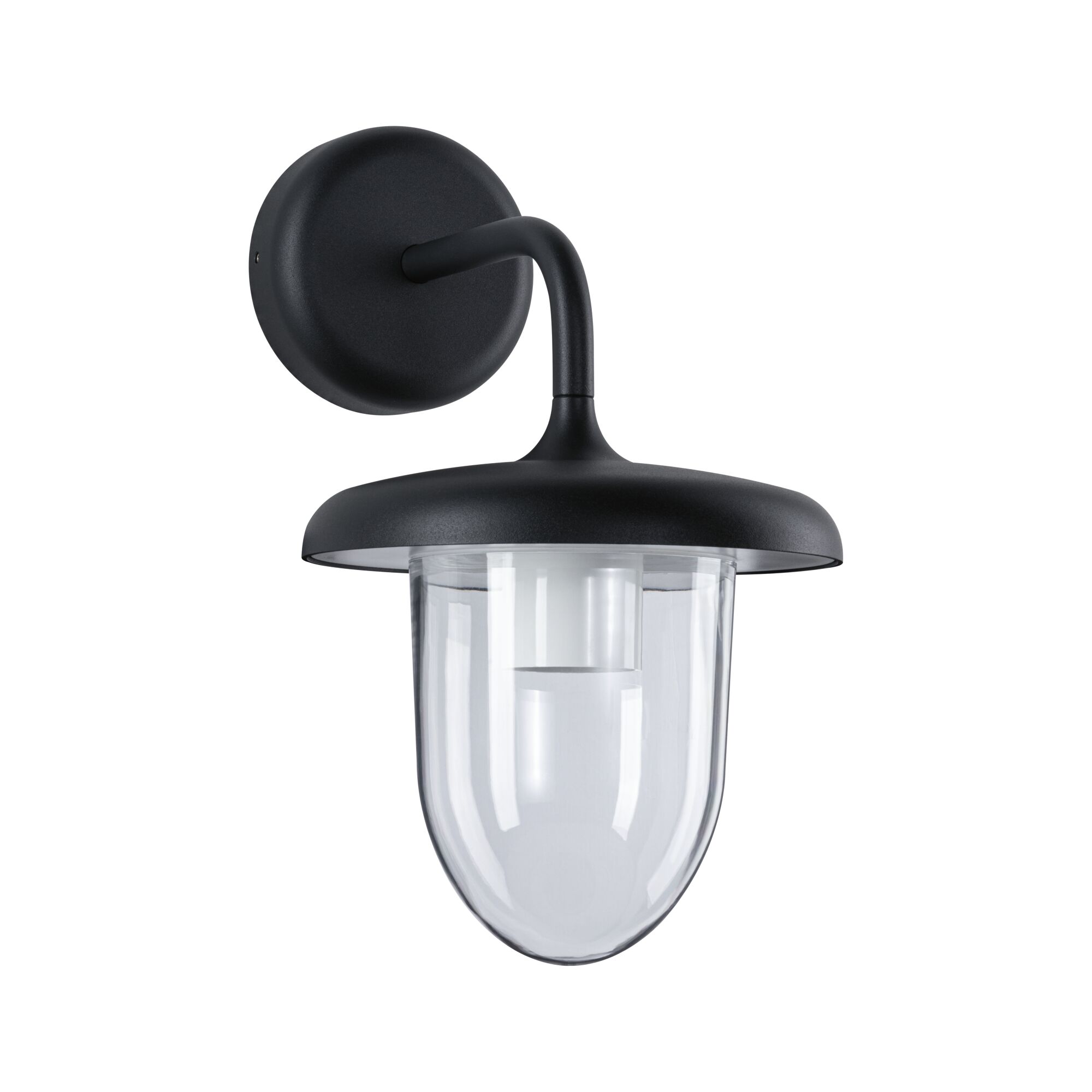 Udendørs vægarmatur Vintario havvandsresistent IP44 rund 180x305mm max. 20W 230V Koksgrå Aluminium/Plast Sort metal udendørs væglampe med klart glas, moderne design til havebelysning