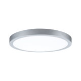 Rundes LED-Deckenlicht mit silbernem Aluminiumrahmen und weißem Diffusor für moderne Raumbeleuchtung