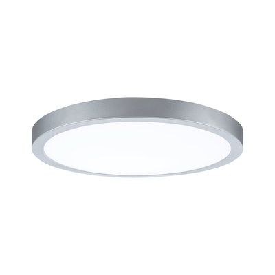 Rundes LED-Deckenlicht mit silbernem Aluminiumrahmen und weißem Diffusor für moderne Raumbeleuchtung