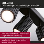Schwarzer Spot Lirena mit dreh- und schwenkbarem Leuchtenkopf für gezielte Lichtausrichtung